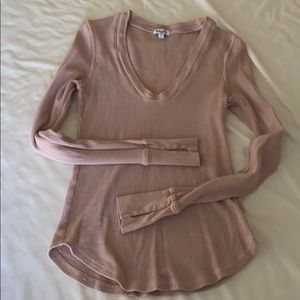 Splendid blush waffle knit top